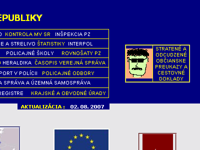 Szlovák Köztársaság Belügyminisztériuma web